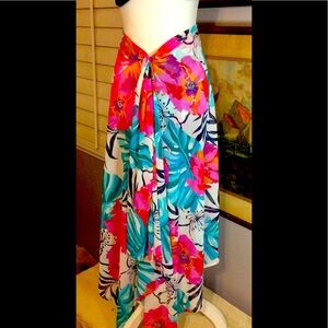 Lands End Floral Sarong one size